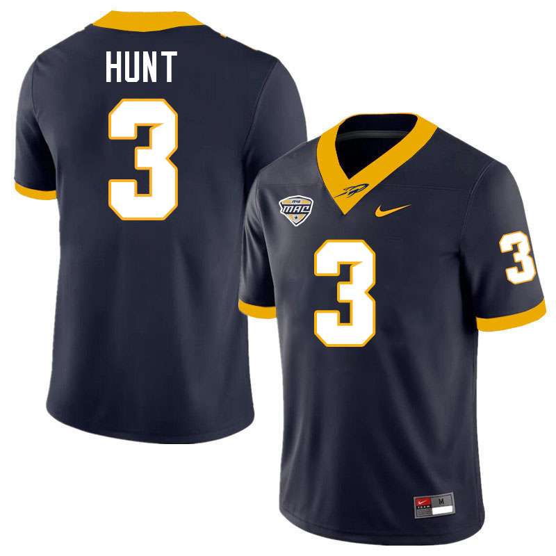 Kareem Hunt Toledo Jersey,Toledo Rockets #3 Kareem Hunt Jersey Youth College-Navy